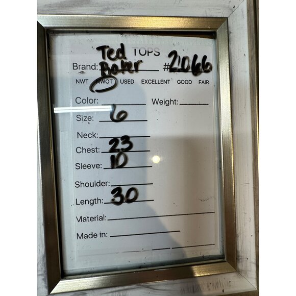 Ted Baker Mens Blue & White Gingham Short Sleeve Button-Up Shirt Size 6 - Picture 6 of 6